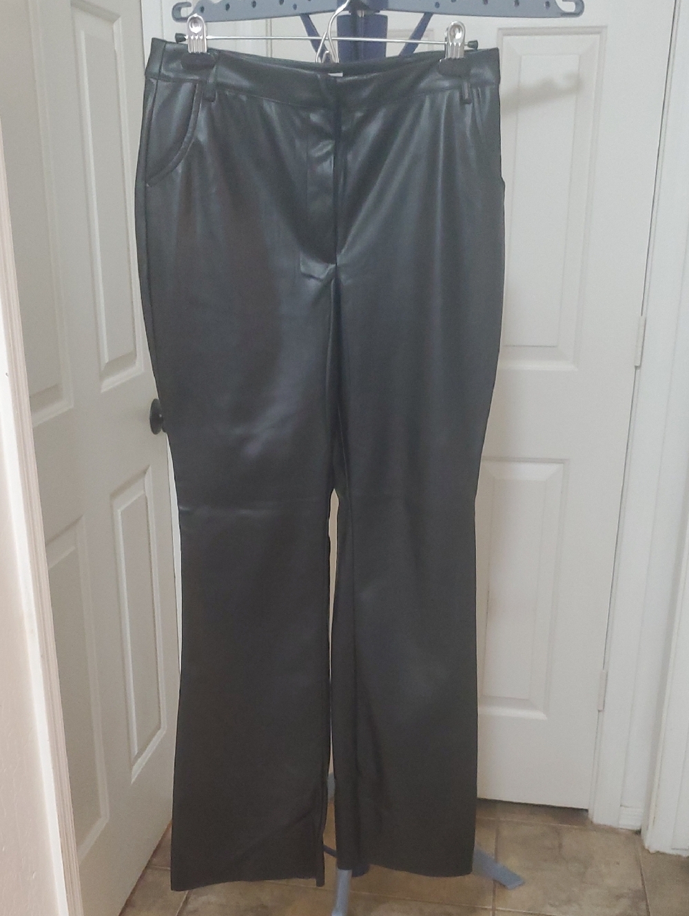 Meshki Black Faux Leather Pants
